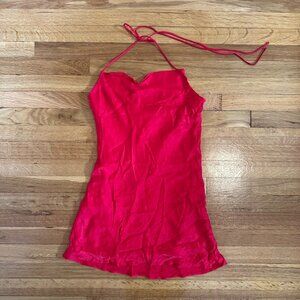 Zara Satin Halter Tie Mini Dress